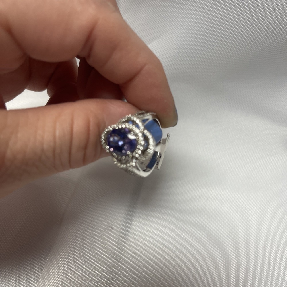 925 Sterling Silver Women's Tanzanite Ring Size 7 New Stunning - Picture 5 of 15